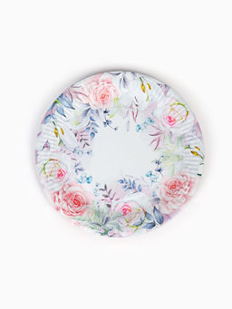 Цена за 12 шт. Тарелка одноразовая бумажная «Розы», 23 см