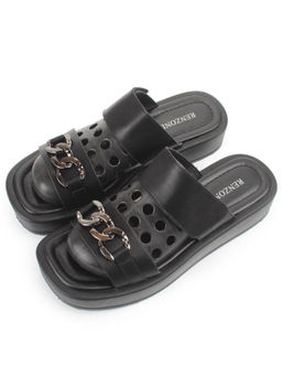 08-PEAG16-2 BLACK Босоножки женские (натуральная кожа)