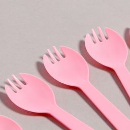 Цена за 4 шт. Посуда одноразовая, 6 шт., розовый