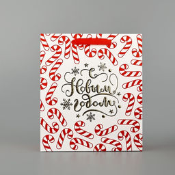 Пакет подарочный новогодний ламинированный «Новогодние леденцы», тиснение, M 30 х 26 х 9 см