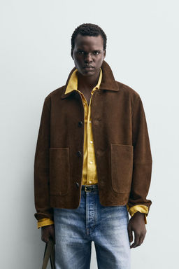 LEATHER SUEDE JACKET - Zara фото 11