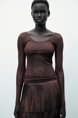 100% SILK T-SHIRT - Zara фото 9