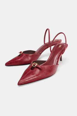 BUCKLE DETAIL SLINGBACK HEELED SHOES - Zara фото 10