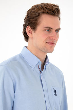 Erkek A__k Mavi Uzun Kollu G_mlek Sepette S_rpriz _ndirim - U.s. polo assn фото 2