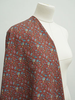 Хлопколен Чудный вьюнок цв.коричнево-красный, ш.1.5м, лен-20%, хлопок-80%, 170гр/м.кв - Купава фото 3