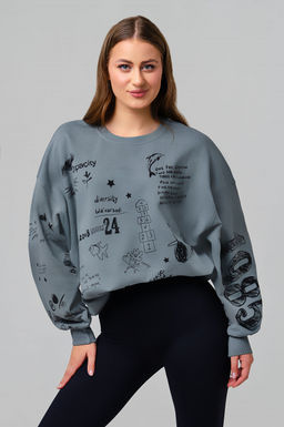 Арт. 15132/1 Свитшот женский оверсайз 46-52 (4 шт) Цвет:темно-серый - Калинка фото 10