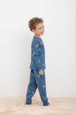 Crockid _ К 1552/синяя волна,дино спортсмены пижама дет