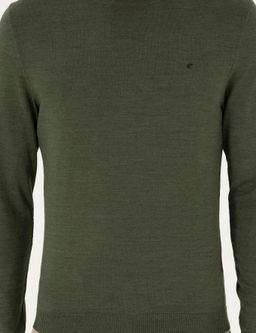 Базовый свитер приталенного кроя цвета хаки - Cacharel фото 6