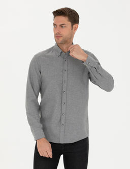 Gri Slim Fit Uzun Kollu G_mlek - Pierre cardin фото 3