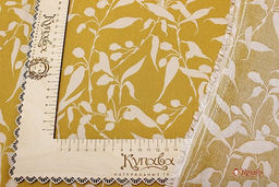 Креп-вискоза с эфф. жатости Лелея цв.горчичный, ш.1.41м, вискоза-100%, 120гр/м.кв - Купава фото 5