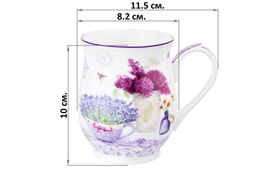 Кружка 350 мл 11,5*8,2*10 см Лаванда бочонок, NEW BONE CHINA - Elan gallery фото 5