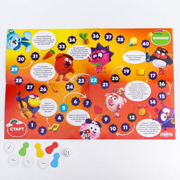 Цена за 2 шт. Настольная игра Игра-бродилка, Смешарики, размер игрового поля 28х42 см  фото 3