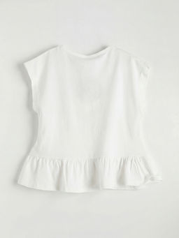 Bisiklet Yaka Nak??l? K?z ?ocuk F?rf?rl? Ti??rt