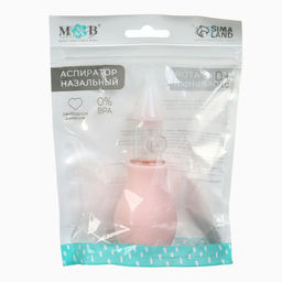 Аспиратор назальный Basic M&B, с колпачком, розовый