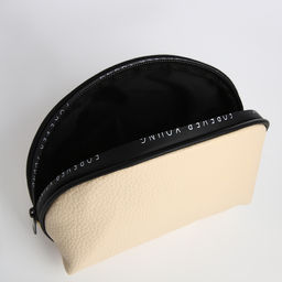 Косметичка-сумка п/ов L-б/н, 20*8*13, отд на молнии, под кожу, молочный - Simaland фото 3