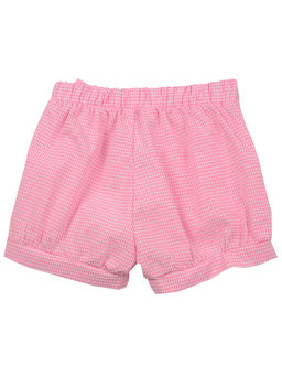 Шорты для девочки в клетку UD 6466 розовый - Mini maxi фото 4