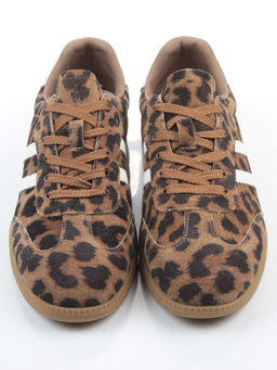 03-270-6PC LT. BROWN/LEOPARD Кеды женские (натуральная кожа) - Фабричный китай фото 11