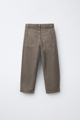 RELAXED FIT TWILL BAGGY TROUSERS - Zara фото 2