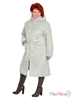 Жакет-дубленка Модель №1424 размеры 44-84 - Plusmoda фото 9