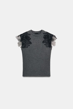 RIBBED FLORAL TOP - Zara фото 5