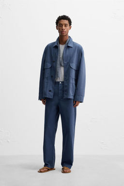 WASHED STRAIGHT-LEG TROUSERS