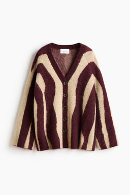 C?rdigan en punto jacquard de mezcla de mohair