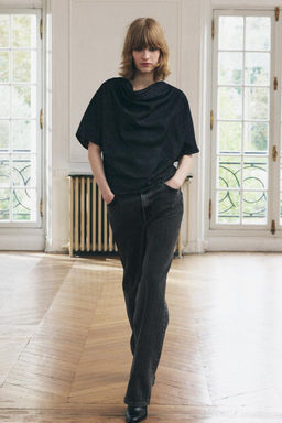 ZW COLLECTION STRAIGHT-LEG MID-RISE JEANS - Zara фото 5