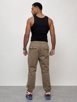 Джинсы карго мужские с накладными карманами, Турция бежевого цвета - Mtforce фото 8