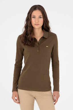 Женский базовый свитшот цвета хаки Неожиданная скидка в корзине