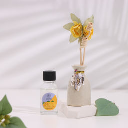 Набор подарочный с диффузором «Ваза с цветком» апельсин, «Богатство Аромата»