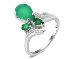 Кольцо, зеленый агат, Велина