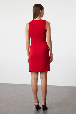 K?rm?z? Vucudu Saran Mini Dokuma Elbise TWOSS24EL00898 - Trendyolmilla фото 5