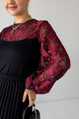 Джемпер АА-71 черно-бордовый