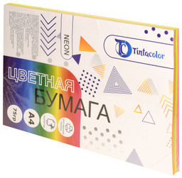 Бумага цветная д/печати Tintacolor МИКС А4 75 г/м2 200 л. неон ассорти