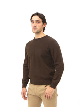 Джемпер из пуха яка 1001 темно-коричневый