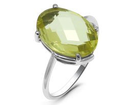 Кольцо из серебра лимонный топаз, Австралия