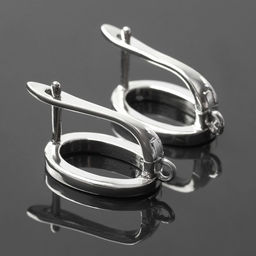 Швензы родированные «Овал», 1,8*1,1см, цвет серебро