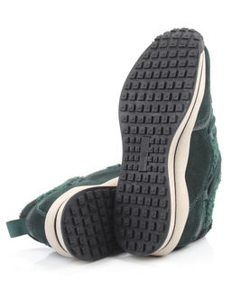 04-XKL23-140R GREEN Кроссовки утепленные женские (натуральная кожа, натуральная замша, байка)