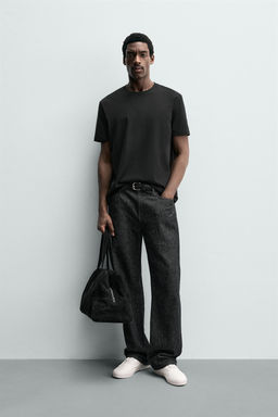 PACK 3 CAMISETA MEDIUM WEIGHT B?SICA / Negro - Zara фото 4