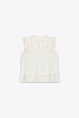 ZW COLLECTION EMBROIDERED BLOUSE - Zara фото 6