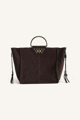 LIMITED EDITION SPLIT SUEDE STUDDED CITY BAG - Zara фото 5