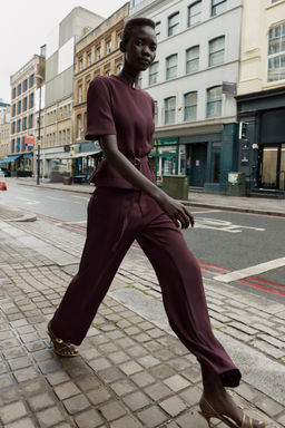 SHORT SLEEVE BELTED TOP - Zara фото 6