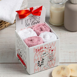 Набор декоративных махровых салфеток Time to love 30х30 см - 4 шт, 100% хлопок, 340 гр/м2