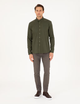 Haki Regular Fit Uzun Kollu G_mlek - Pierre cardin фото 4