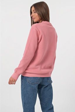 Пуловер вязаный свободный со спущенным плечом черный - Fly фото 16