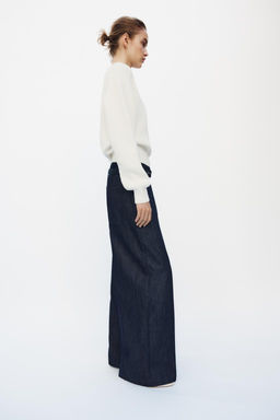 Z1975 WIDE-LEG DENIM TROUSERS WITH BELT - Zara фото 3