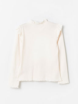 Dik Yaka Basic Uzun Kollu K?z ?ocuk Ti??rt - Waikiki фото 3