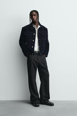 FLARE FIT TWILL TROUSERS
