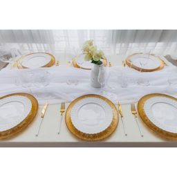 Тарелка подстановочная Magistro Бурлеск, d=33 см, стекло, золотая фото 8