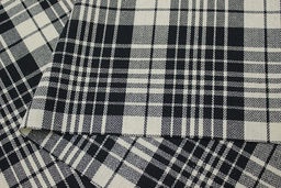 Фуле Клетка цв.чернильно-черный/сливочный, ш.1.45м, хлопок-100%, 160гр/м.кв - Купава фото 6